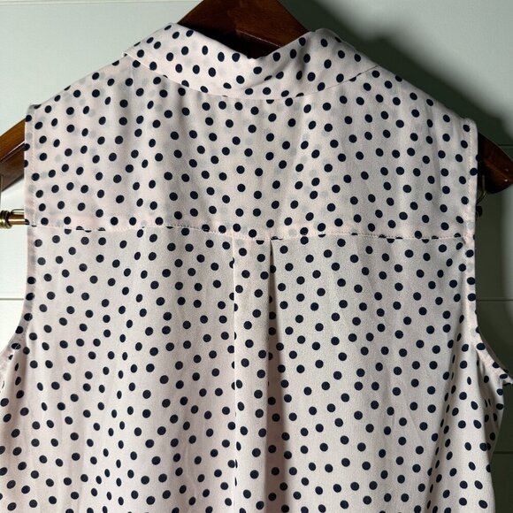 KARL LAGERFELD PARIS ​Sleeveless Pink & Black Polka Dot Top Sz Small - Picture 5 of 10